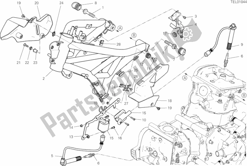 Alle onderdelen voor de Kader van de Ducati Supersport S 937 2017